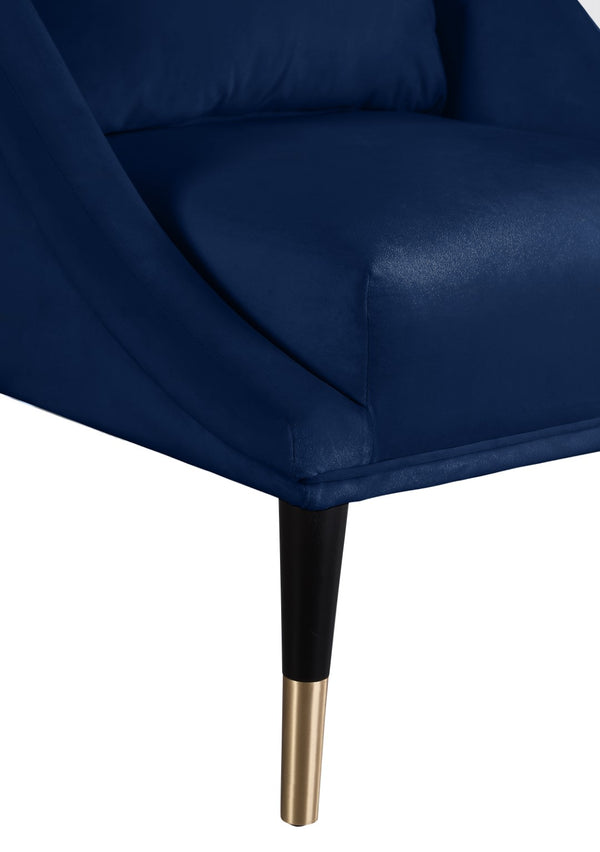 Elegante Velvet / Engineered Wood / Iron / Foam Contemporary Navy Velvet Accent Chair - 26" W x 30.5" D x 33.5" H