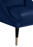 Elegante Velvet / Engineered Wood / Iron / Foam Contemporary Navy Velvet Accent Chair - 26" W x 30.5" D x 33.5" H