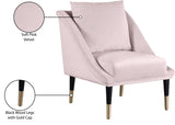 Elegante Velvet / Engineered Wood / Iron / Foam Contemporary Pink Velvet Accent Chair - 26" W x 30.5" D x 33.5" H