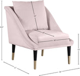 Elegante Velvet / Engineered Wood / Iron / Foam Contemporary Pink Velvet Accent Chair - 26" W x 30.5" D x 33.5" H