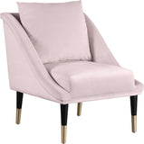 Elegante Velvet / Engineered Wood / Iron / Foam Contemporary Pink Velvet Accent Chair - 26" W x 30.5" D x 33.5" H