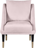 Elegante Velvet / Engineered Wood / Iron / Foam Contemporary Pink Velvet Accent Chair - 26" W x 30.5" D x 33.5" H