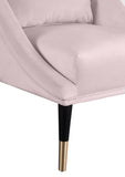 Elegante Velvet / Engineered Wood / Iron / Foam Contemporary Pink Velvet Accent Chair - 26" W x 30.5" D x 33.5" H