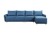 Marcin Contemporary Reversible Sectional Sofa Blue Fabric (Malmo81) • Stitching Line Light Grey (#458) 51820-ACME