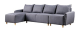 Marcin Contemporary Reversible Sectional Sofa Gray Fabric (Malmo95) • Stitching Line Light Grey (#458) 51830-ACME