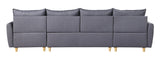 Marcin Contemporary Reversible Sectional Sofa Gray Fabric (Malmo95) • Stitching Line Light Grey (#458) 51830-ACME