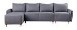 Marcin Contemporary Reversible Sectional Sofa Gray Fabric (Malmo95) • Stitching Line Light Grey (#458) 51830-ACME