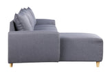 Marcin Contemporary Reversible Sectional Sofa Gray Fabric (Malmo95) • Stitching Line Light Grey (#458) 51830-ACME