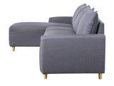 Marcin Contemporary Reversible Sectional Sofa Gray Fabric (Malmo95) • Stitching Line Light Grey (#458) 51830-ACME