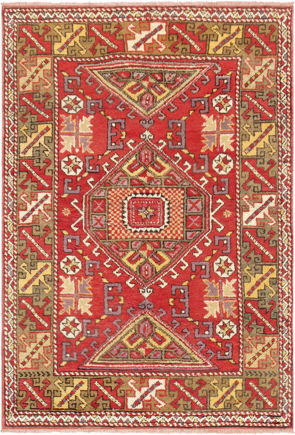 Pasargad Vintage Oushak Collection Coral Lamb's Wool Area Rug 051881-PASARGAD