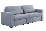 Rogyne Contemporary Sofa with Storage Gray Linen(#KDY-8) 51895-ACME