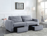 Rogyne Contemporary Sofa with Storage Gray Linen(#KDY-8) 51895-ACME