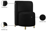 Rotunda Velvet / Engineered Wood / Iron / Foam Contemporary Black Velvet Accent Chair - 25" W x 24" D x 32" H