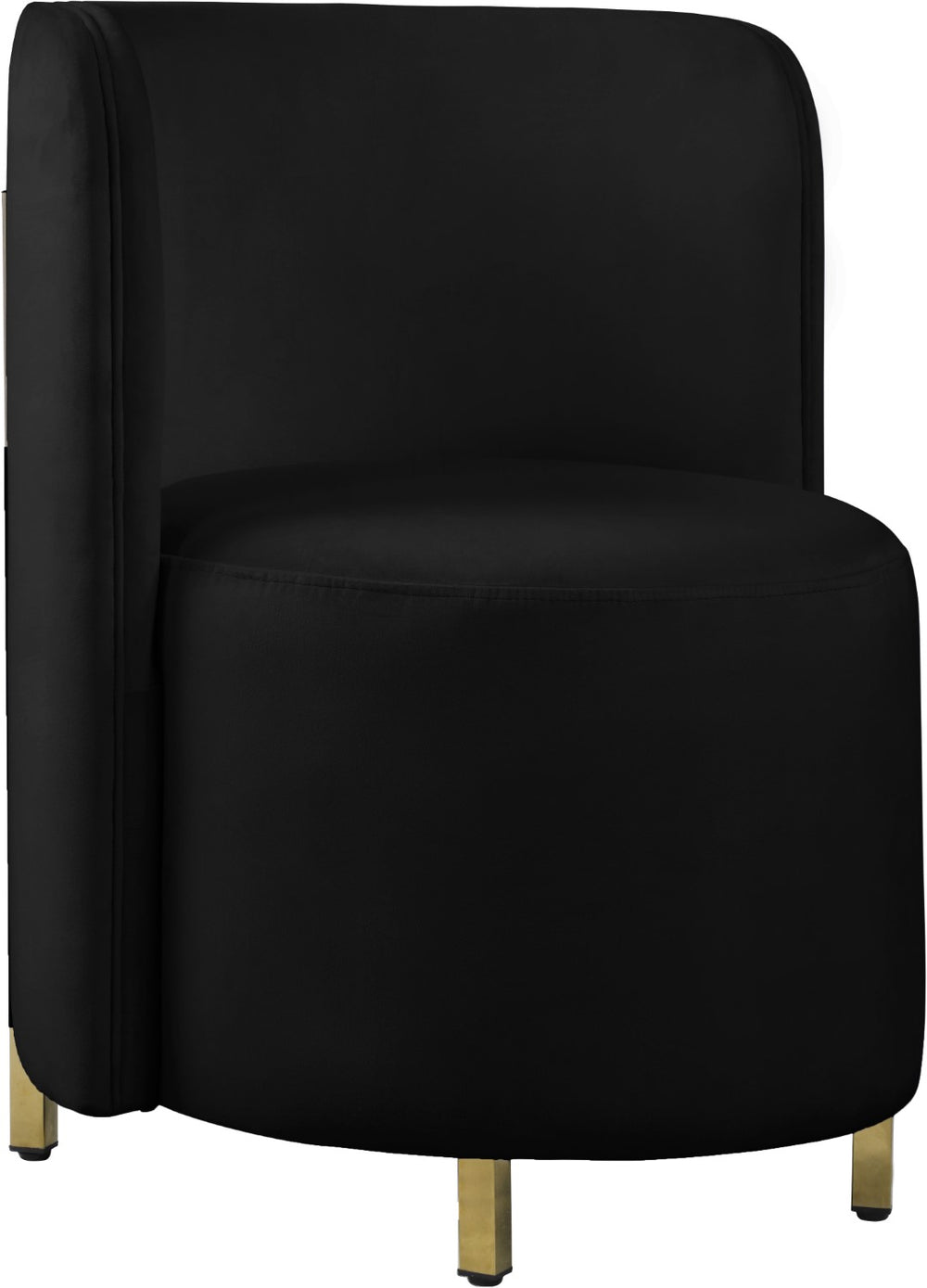 Rotunda Velvet / Engineered Wood / Iron / Foam Contemporary Black Velvet Accent Chair - 25" W x 24" D x 32" H