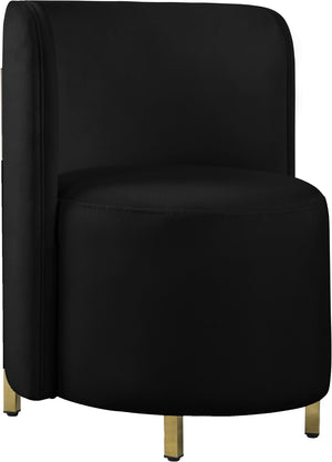 Rotunda Velvet / Engineered Wood / Iron / Foam Contemporary Black Velvet Accent Chair - 25" W x 24" D x 32" H