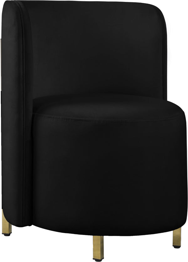 Rotunda Velvet / Engineered Wood / Iron / Foam Contemporary Black Velvet Accent Chair - 25" W x 24" D x 32" H