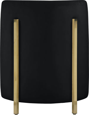 Rotunda Velvet / Engineered Wood / Iron / Foam Contemporary Black Velvet Accent Chair - 25" W x 24" D x 32" H