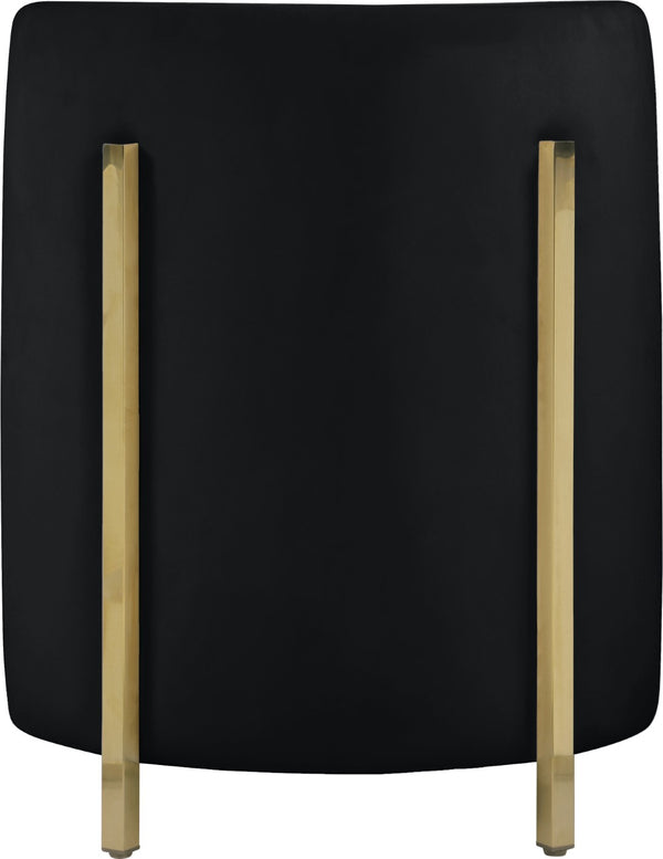 Rotunda Velvet / Engineered Wood / Iron / Foam Contemporary Black Velvet Accent Chair - 25" W x 24" D x 32" H