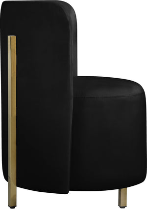 Rotunda Velvet / Engineered Wood / Iron / Foam Contemporary Black Velvet Accent Chair - 25" W x 24" D x 32" H