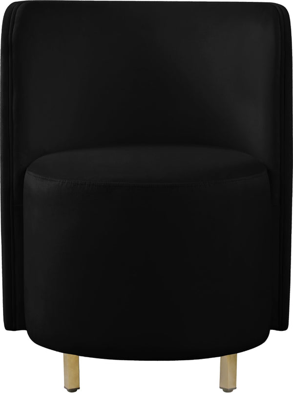 Rotunda Velvet / Engineered Wood / Iron / Foam Contemporary Black Velvet Accent Chair - 25" W x 24" D x 32" H