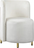 Rotunda Velvet / Engineered Wood / Iron / Foam Contemporary Cream Velvet Accent Chair - 25" W x 24" D x 32" H
