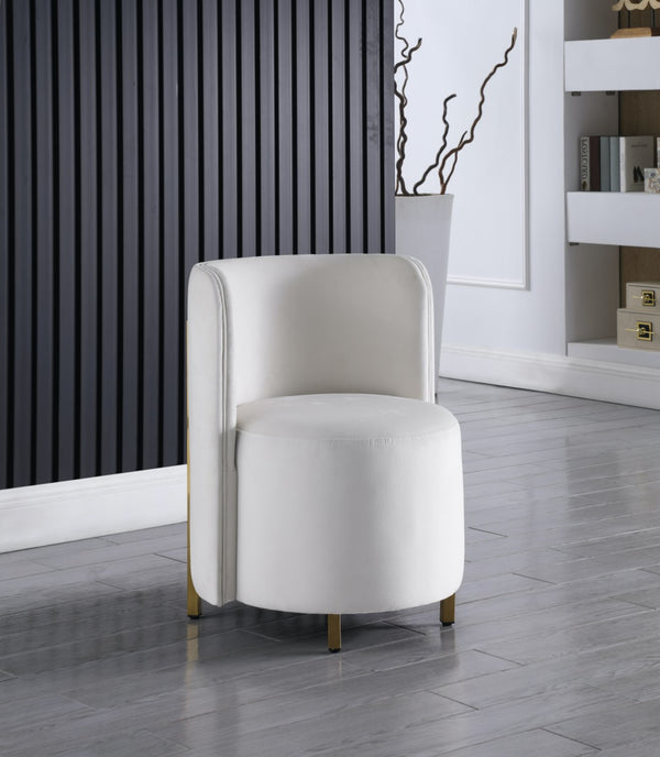 Rotunda Velvet / Engineered Wood / Iron / Foam Contemporary Cream Velvet Accent Chair - 25" W x 24" D x 32" H