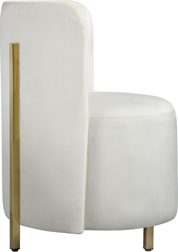 Rotunda Velvet / Engineered Wood / Iron / Foam Contemporary Cream Velvet Accent Chair - 25" W x 24" D x 32" H