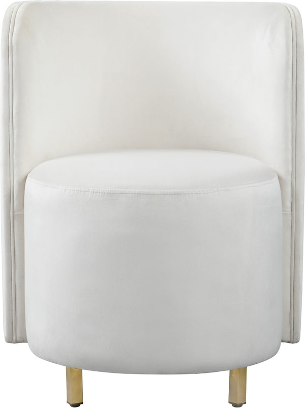 Rotunda Velvet / Engineered Wood / Iron / Foam Contemporary Cream Velvet Accent Chair - 25" W x 24" D x 32" H