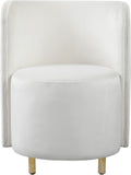 Rotunda Velvet / Engineered Wood / Iron / Foam Contemporary Cream Velvet Accent Chair - 25" W x 24" D x 32" H