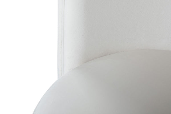 Rotunda Velvet / Engineered Wood / Iron / Foam Contemporary Cream Velvet Accent Chair - 25" W x 24" D x 32" H