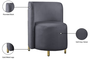 Rotunda Velvet / Engineered Wood / Iron / Foam Contemporary Grey Velvet Accent Chair - 25" W x 24" D x 32" H