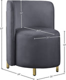 Rotunda Velvet / Engineered Wood / Iron / Foam Contemporary Grey Velvet Accent Chair - 25" W x 24" D x 32" H