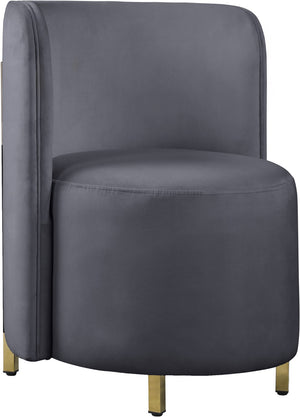 Rotunda Velvet / Engineered Wood / Iron / Foam Contemporary Grey Velvet Accent Chair - 25" W x 24" D x 32" H
