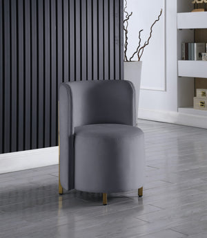 Rotunda Velvet / Engineered Wood / Iron / Foam Contemporary Grey Velvet Accent Chair - 25" W x 24" D x 32" H