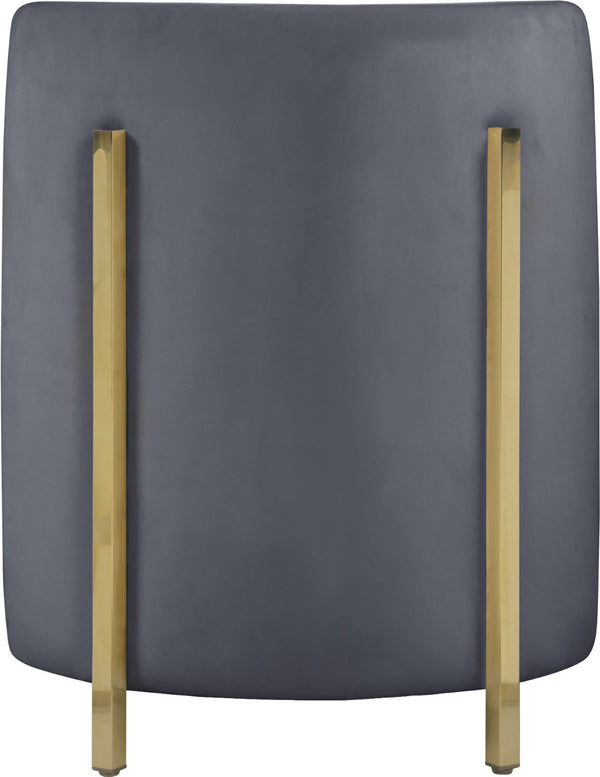 Rotunda Velvet / Engineered Wood / Iron / Foam Contemporary Grey Velvet Accent Chair - 25" W x 24" D x 32" H