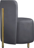 Rotunda Velvet / Engineered Wood / Iron / Foam Contemporary Grey Velvet Accent Chair - 25" W x 24" D x 32" H
