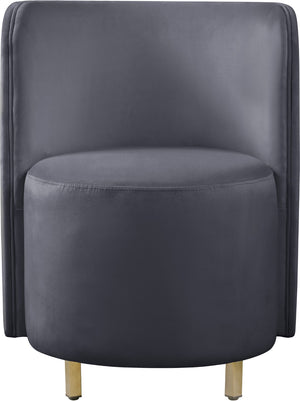 Rotunda Velvet / Engineered Wood / Iron / Foam Contemporary Grey Velvet Accent Chair - 25" W x 24" D x 32" H