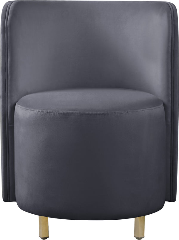 Rotunda Velvet / Engineered Wood / Iron / Foam Contemporary Grey Velvet Accent Chair - 25" W x 24" D x 32" H