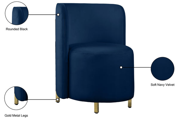 Rotunda Velvet / Engineered Wood / Iron / Foam Contemporary Navy Velvet Accent Chair - 25" W x 24" D x 32" H