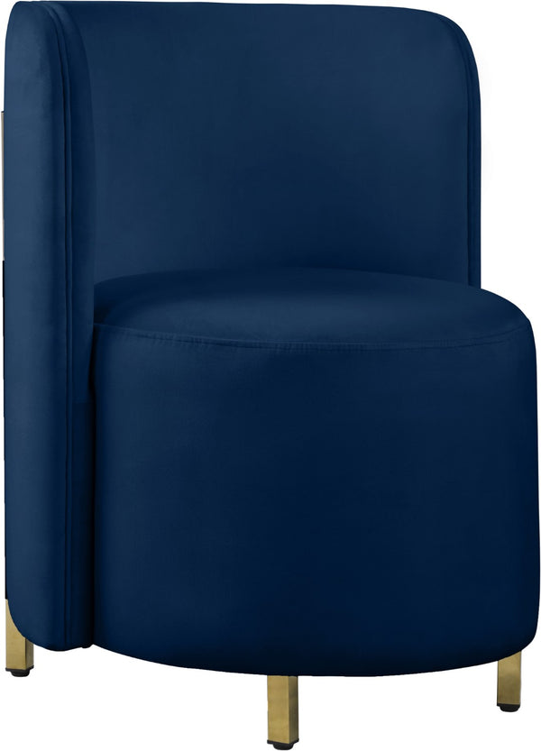 Rotunda Velvet / Engineered Wood / Iron / Foam Contemporary Navy Velvet Accent Chair - 25" W x 24" D x 32" H