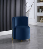 Rotunda Velvet / Engineered Wood / Iron / Foam Contemporary Navy Velvet Accent Chair - 25" W x 24" D x 32" H