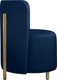 Rotunda Velvet / Engineered Wood / Iron / Foam Contemporary Navy Velvet Accent Chair - 25" W x 24" D x 32" H