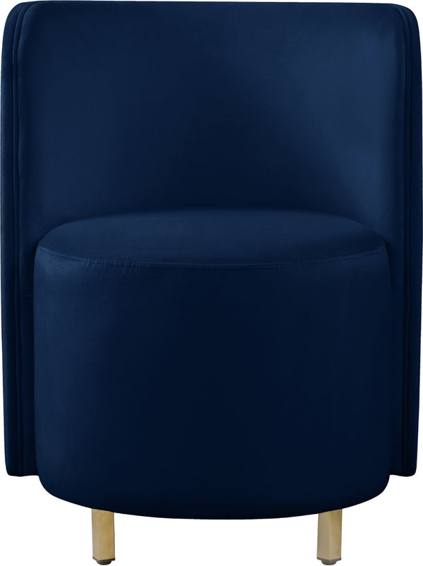Rotunda Velvet / Engineered Wood / Iron / Foam Contemporary Navy Velvet Accent Chair - 25" W x 24" D x 32" H