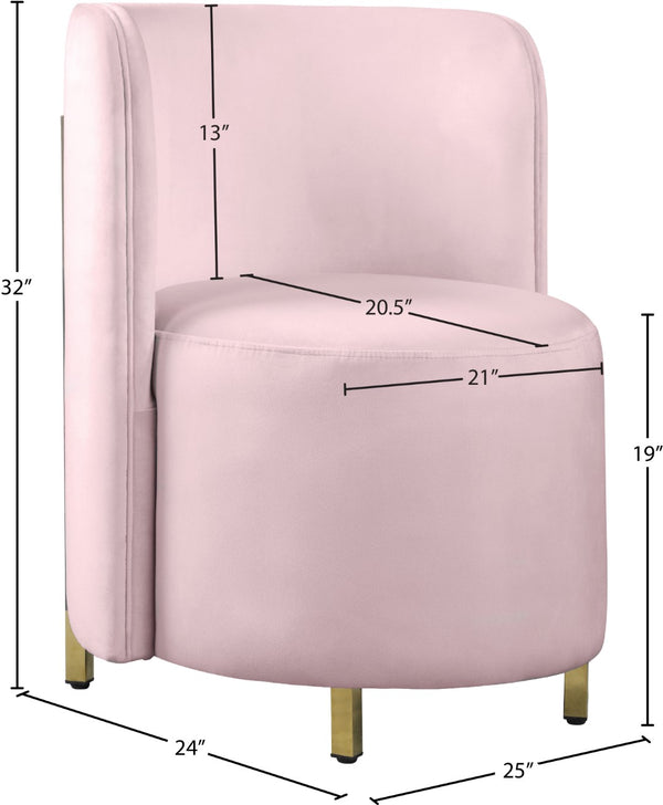 Rotunda Velvet / Engineered Wood / Iron / Foam Contemporary Pink Velvet Accent Chair - 25" W x 24" D x 32" H