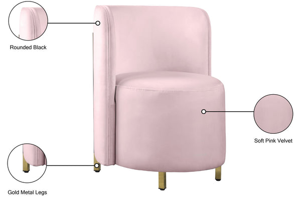 Rotunda Velvet / Engineered Wood / Iron / Foam Contemporary Pink Velvet Accent Chair - 25" W x 24" D x 32" H
