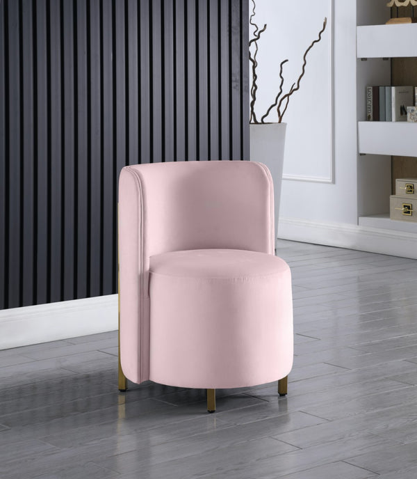 Rotunda Velvet / Engineered Wood / Iron / Foam Contemporary Pink Velvet Accent Chair - 25" W x 24" D x 32" H
