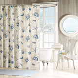 Madison Park Bayside Coastal 100% Cotton Sateen Printed Shower Curtain MP70-645