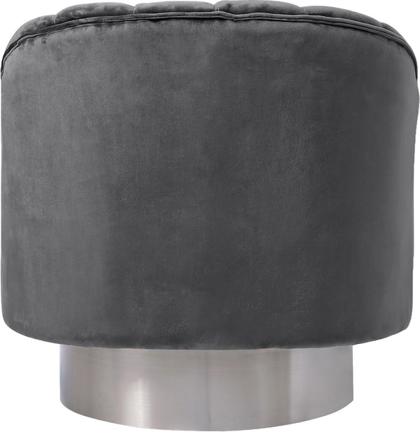 Farrah Velvet / Engineered Wood / Metal / Foam Contemporary Grey Velvet Accent Chair - 32" W x 31" D x 31" H