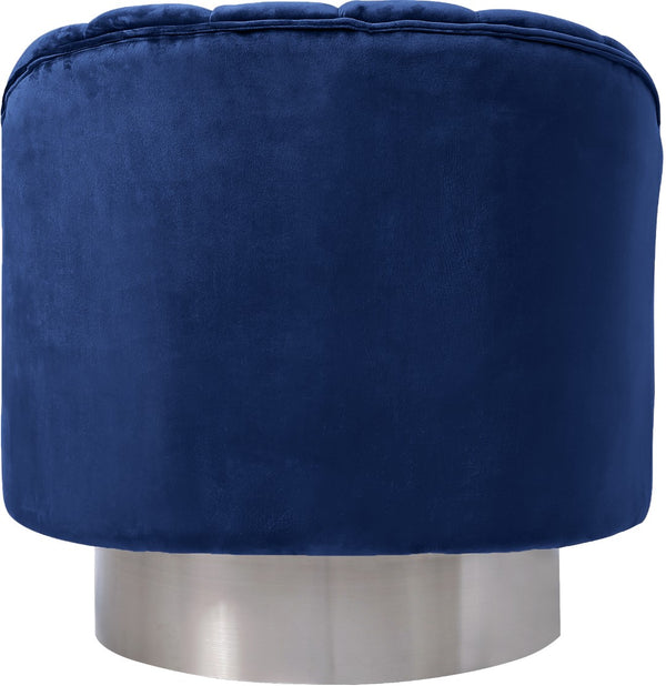 Farrah Velvet / Engineered Wood / Metal / Foam Contemporary Navy Velvet Accent Chair - 32" W x 31" D x 31" H