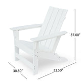 Encino Outdoor Contemporary Adirondack Chair (Set of 2), White